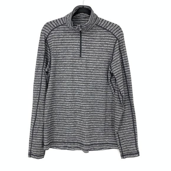 Lululemon Athletica Gray Striped Men's Sweatshirt - Picture 1 of 5